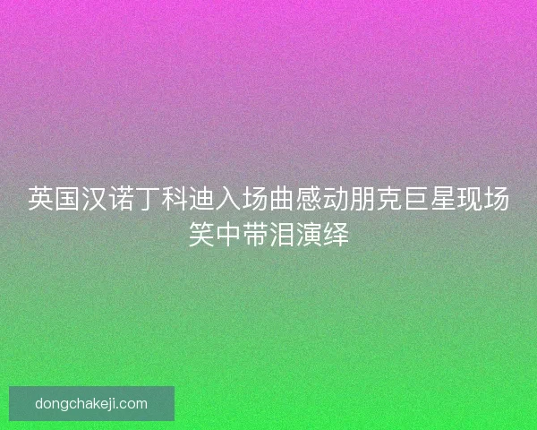 英国汉诺丁科迪入场曲感动朋克巨星现场笑中带泪演绎